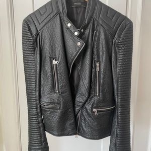 Leather Moto Jacket - Zara